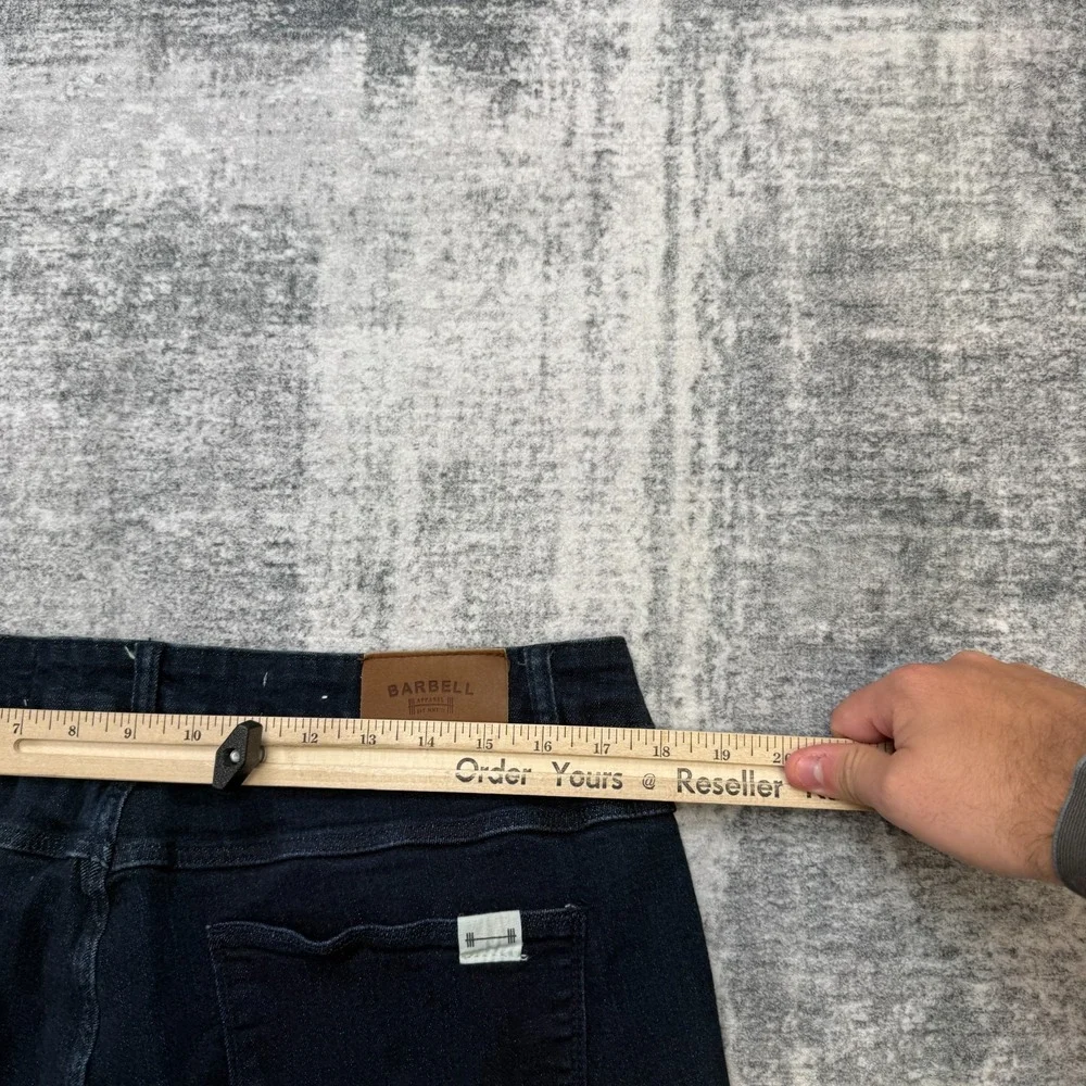 Barbell Apparel Jeans Mens 36x33 Dark Wash Blue Stretch Denim Slim Straight